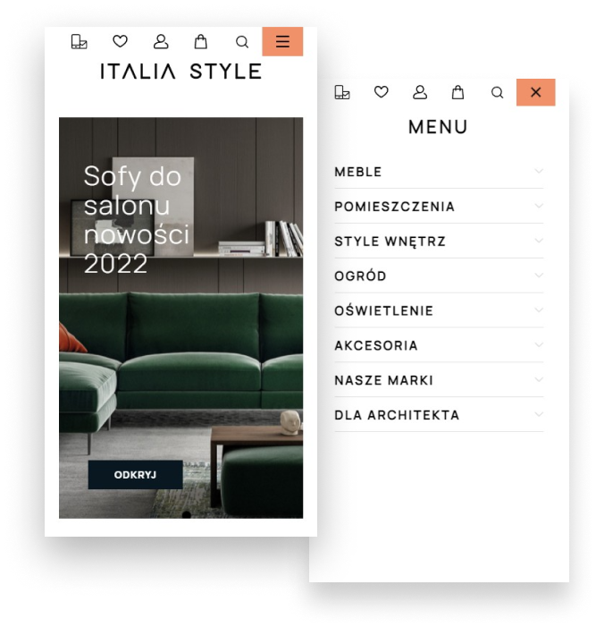 Realizacja sklepu internetowego z meblami - Italia Style