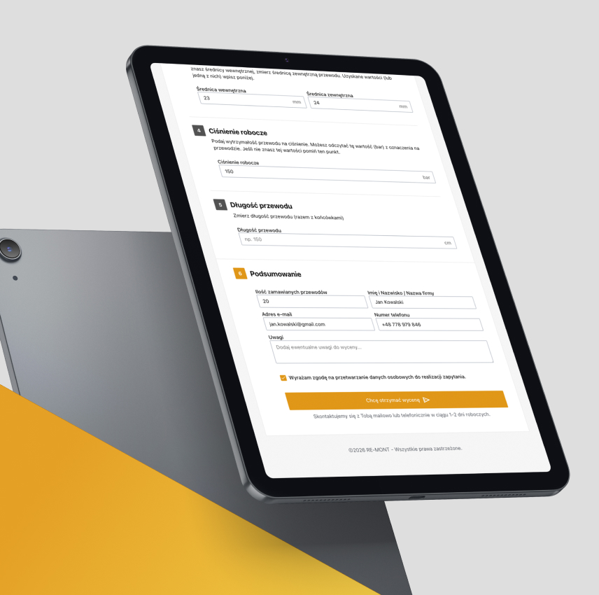 Konfigurator przewodów - strona internetowa