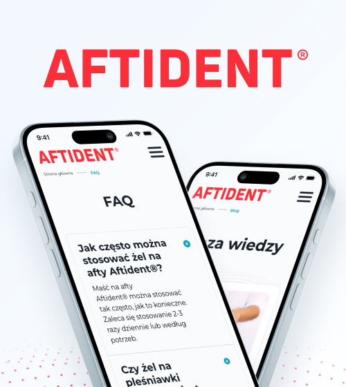 Profesjonalna medyczna strona produktowa dla produktu Aftident