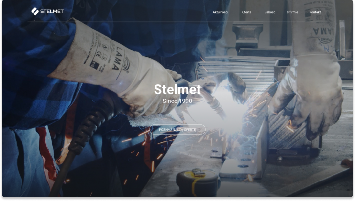 Realizacja strony www dla firmy przemysłowej STELMET